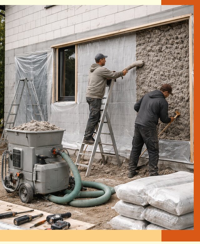 Утепление дома из газобетона эковатой в Волгограде от 4676 руб./м2 | ТепломастерВлг