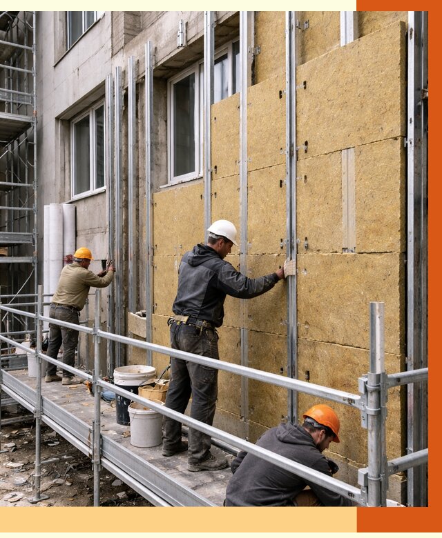 Утепление вентилируемого фасада в Волгограде от 5819 руб/м2 — монтаж и утепление вентфасад | ТепломастерВлг