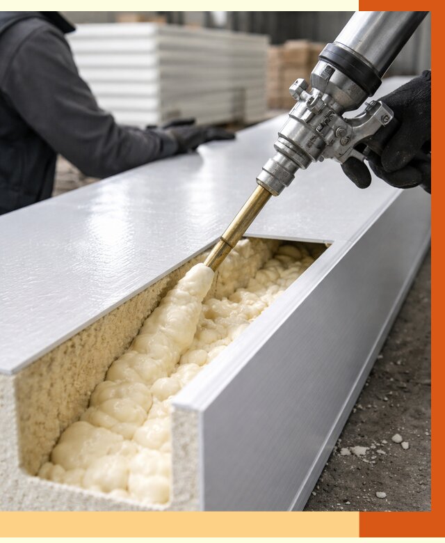 Заполнение пустот холодильных панелей в Волгограде от 7793 руб. | ТепломастерВлг