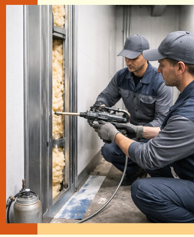 Заполнение пустот холодильных панелей в Волгограде специализированной пеной